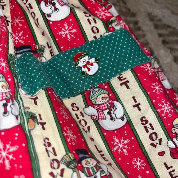 Vintage 90s Little Girls Handmade Christmas "Let It Snow" Dress Size 3T - Picture 3 of 6